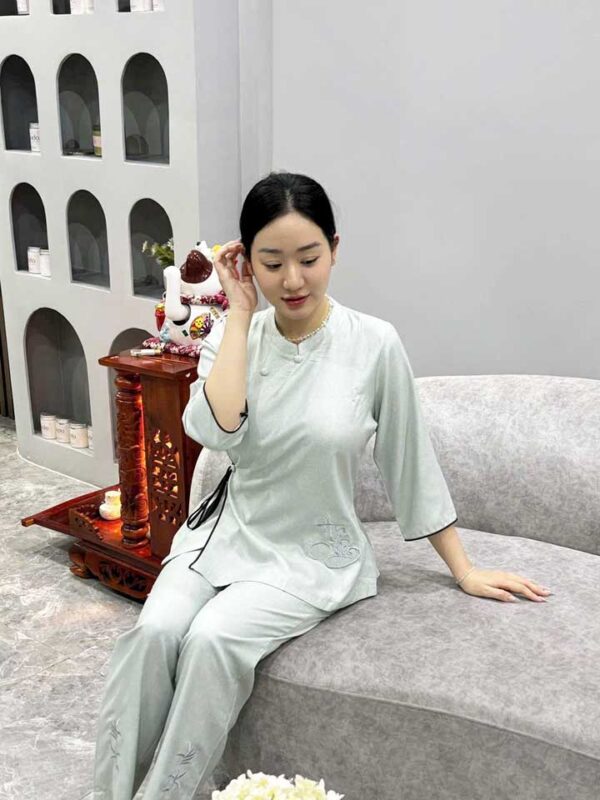 Đồ Lam Đi Chùa Bộ Tàu An Vải Lanh Cao Cấp - Ảnh 9