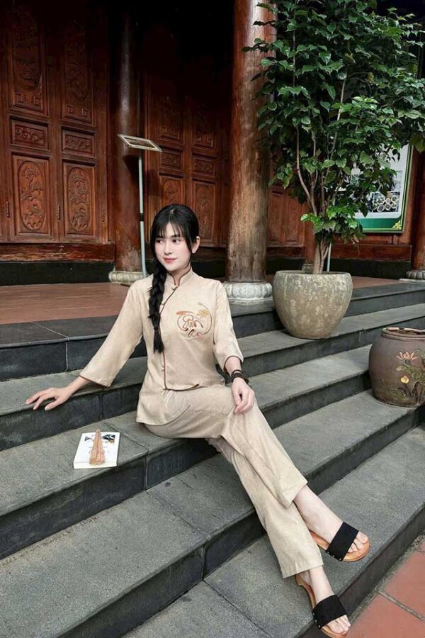 Đồ Lam Đi Chùa Cổ Tàu Vải Lanh - Ảnh 5