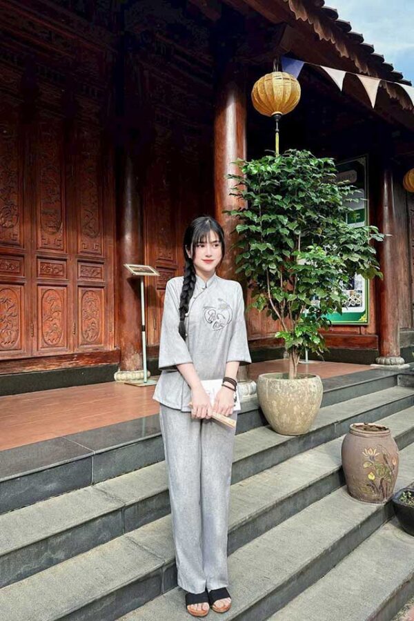 Đồ Lam Đi Chùa Cổ Tàu Vải Lanh - Ảnh 6