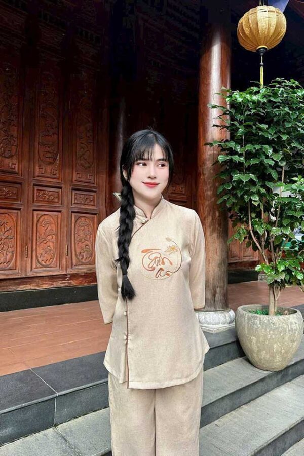 Đồ Lam Đi Chùa Cổ Tàu Vải Lanh