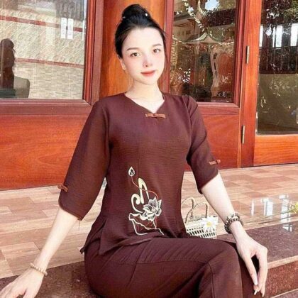 Đồ Lam Đi Chùa Cổ Tim Trầu Vải Đúi