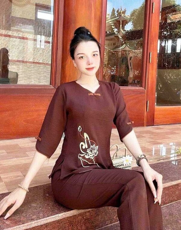 Đồ Lam Đi Chùa Cổ Tim Trầu Vải Đúi