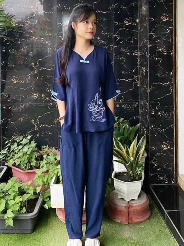 Đồ Lam Đi Chùa Cổ Tim Trầu Vải Đúi - Ảnh 8