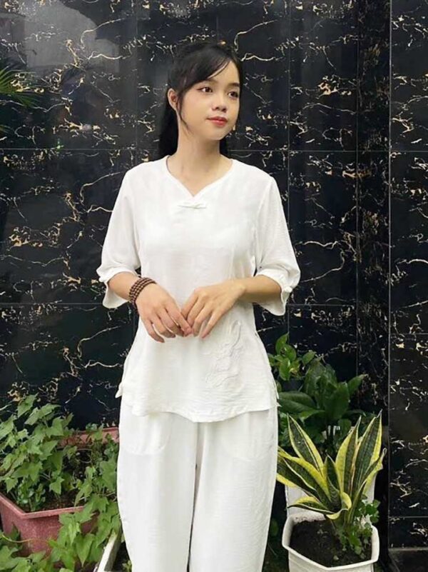 Đồ Lam Đi Chùa Cổ Tim Trầu Vải Đúi - Ảnh 4