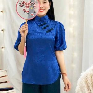Đồ Lam Đi Chùa Gấm Tay Phồng