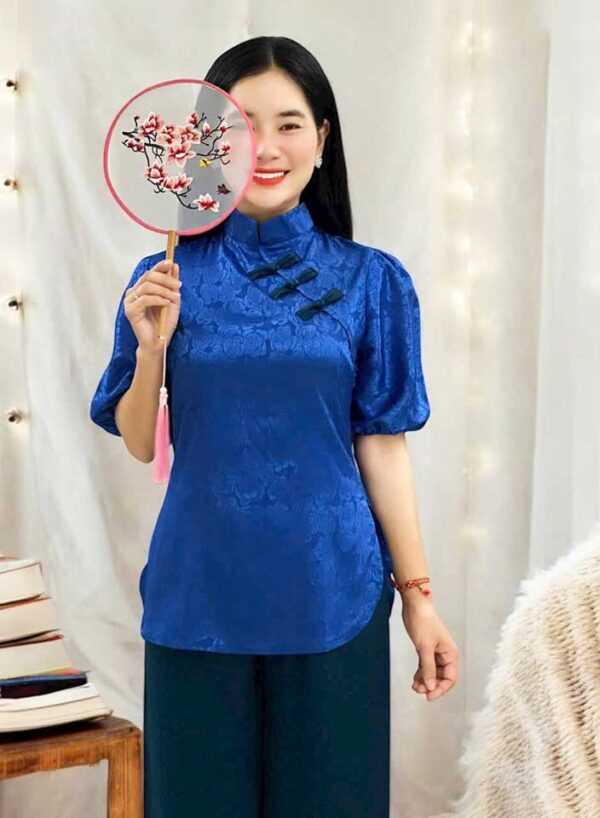 Đồ Lam Đi Chùa Gấm Tay Phồng
