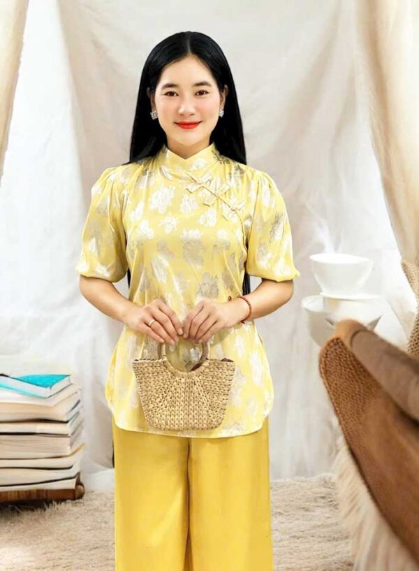 Đồ Lam Đi Chùa Gấm Tay Phồng - Ảnh 6