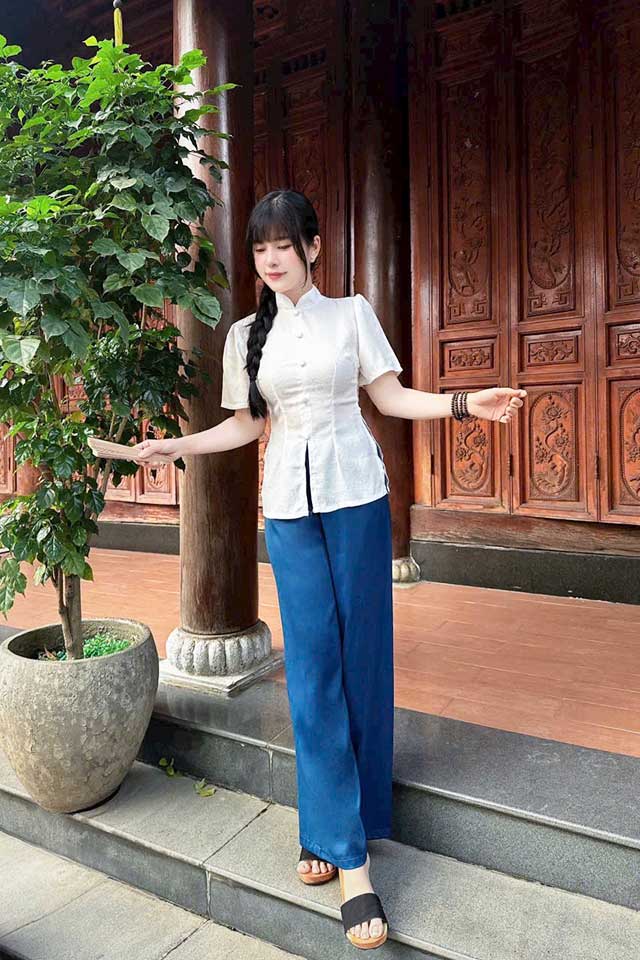 Đồ Lam Đi Chùa Tàu Gấm Quần Lụa - Ảnh 13