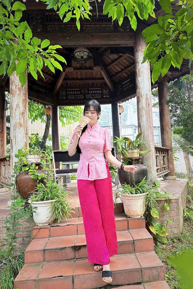 Đồ Lam Đi Chùa Tàu Gấm Quần Lụa