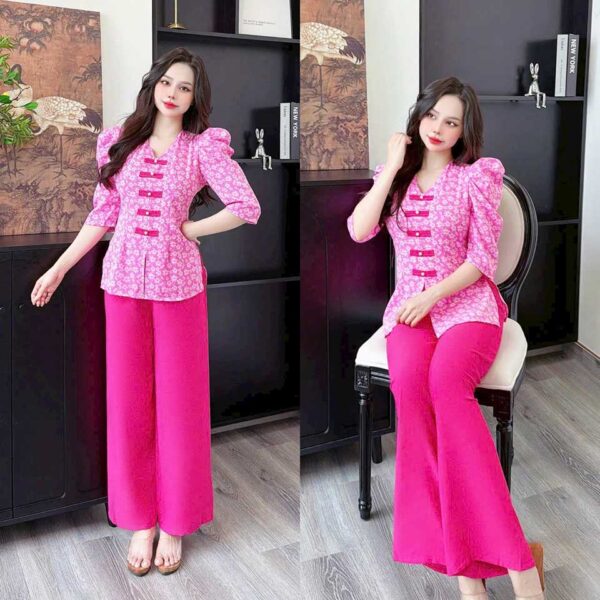 Đồ Lam Đi Chùa Áo Bà Ba Tay Phồng Vải Mango - Ảnh 7