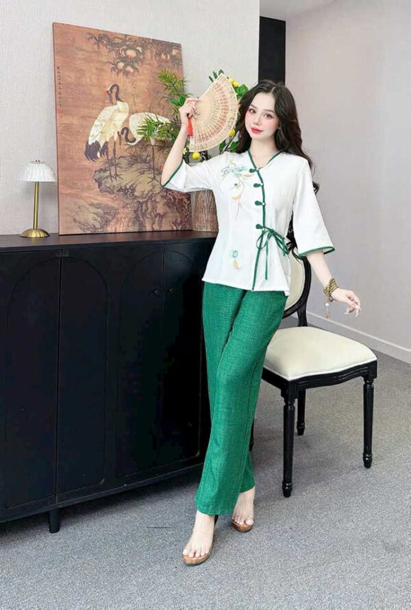 Đồ Lam Đi Chùa Áo Bà Ba Xẻo Nhật Đủi Vân Mây - Ảnh 6