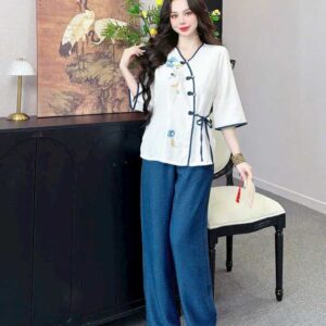 Đồ Lam Đi Chùa Áo Bà Ba Xẻo Nhật Đủi Vân Mây